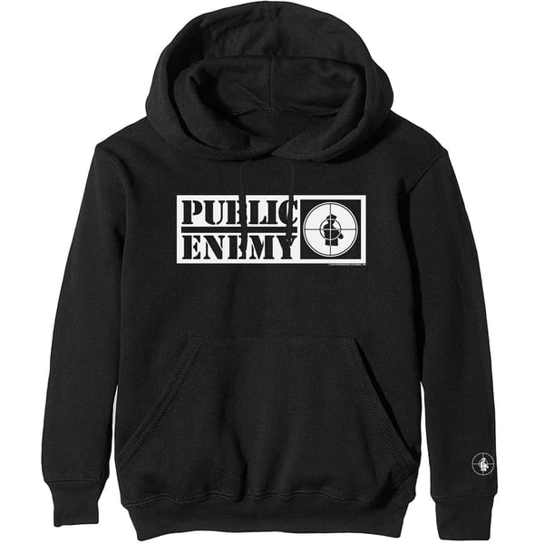 Public Enemy Unisex Pullover Hoodie: Crosshairs Logo (Arm Print) (Medium)