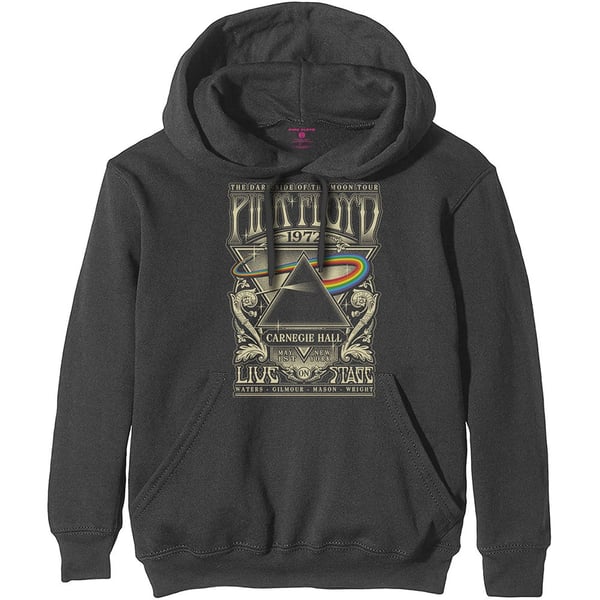 Pink Floyd Unisex Pullover Hoodie: Carnegie Hall Poster (Large)
