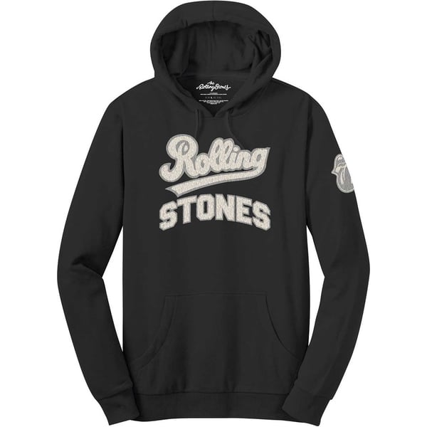 The Rolling Stones Unisex Pullover Hoodie: Team Logo & Tongue (Applique Motifs) (X-Large)
