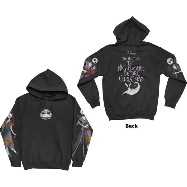 Disney Unisex Pullover Hoodie: The Nightmare Before Christmas Jack & Sally Dancing (Back & Sleeve Print) (XX-Large)