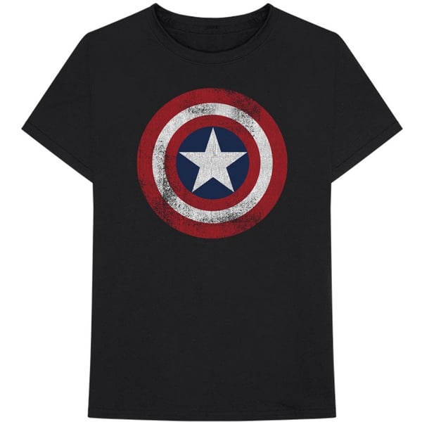 Marvel Comics Unisex T-Shirt: Captain America Distressed Shield (X-Large)