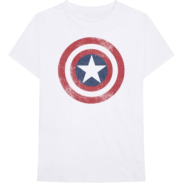 Marvel Comics Unisex T-Shirt: Captain America Distressed Shield (XX-Large)