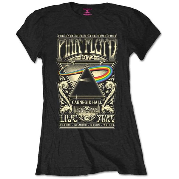 Pink Floyd Ladies T-Shirt: Carnegie Hall Poster (Retail Pack) (Large)