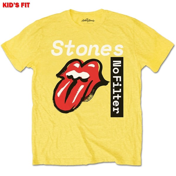 The Rolling Stones Kids T-Shirt: No Filter Text (Soft Hand Inks) (9-10 Years)