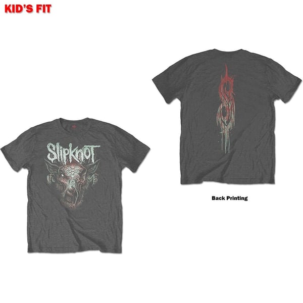Slipknot Kids T-Shirt: Infected Goat (Back Print) (7-8 Years)