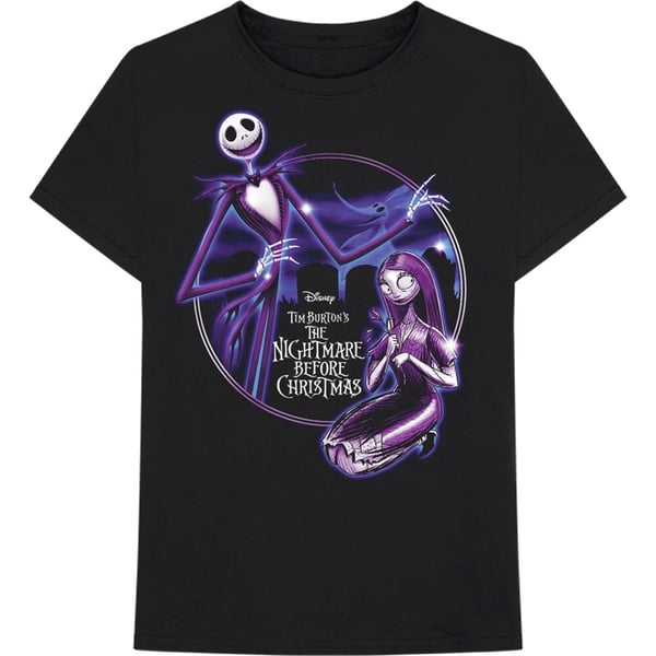 Disney Unisex T-Shirt: The Nightmare Before Christmas Purple Graveyard (Medium)