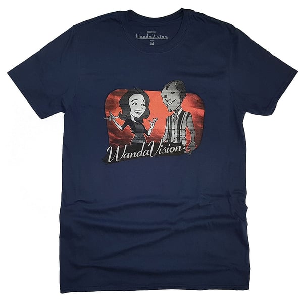 Marvel Comics Unisex T-Shirt: WandaVision Red Logo Cartoon (Large)