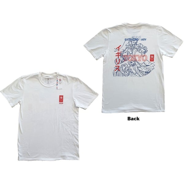 Team GB Unisex T-Shirt: Crashing Waves (Back Print) (Medium)