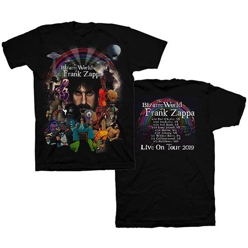 Frank Zappa Unisex T-Shirt: Bizarre World Of… 2019 Tour (Back Print) (X-Small)