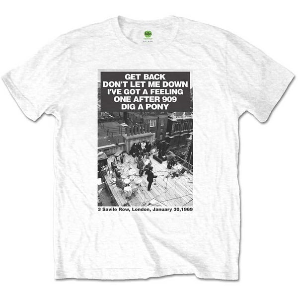 The Beatles Unisex T-Shirt: Rooftop Songs (XX-Large)