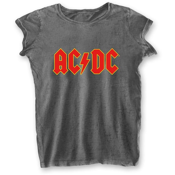 AC/DC Ladies Burn Out T-Shirt: Logo (X-Large)