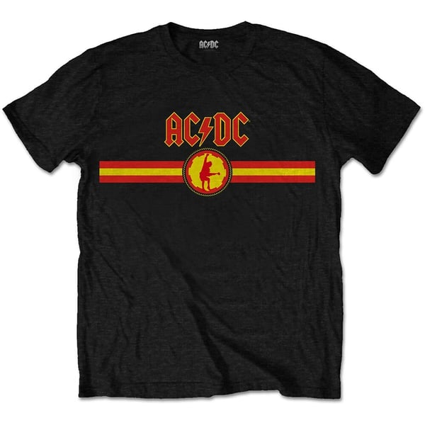 AC/DC Unisex T-Shirt: Logo & Stripe (Medium)
