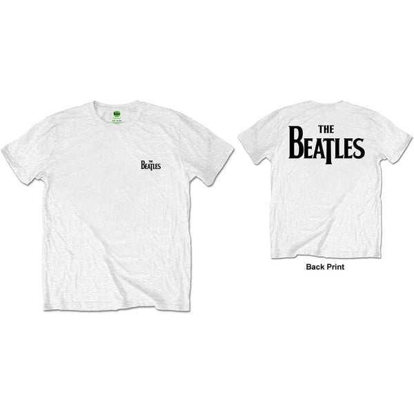 The Beatles Unisex T-Shirt: Drop T Logo (Back Print/Retail Pack) (Medium)
