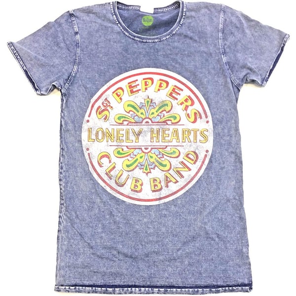 The Beatles Unisex Burn Out T-Shirt: Sgt Pepper Drum (Large)