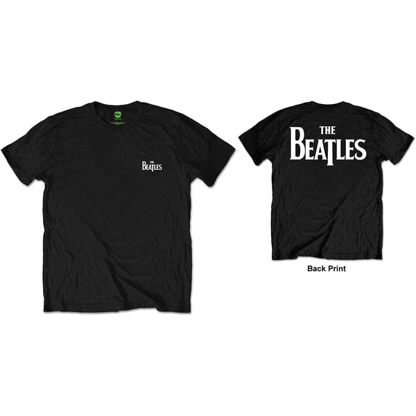 The Beatles Unisex T-Shirt: Drop T Logo (Back Print/Retail Pack) (Large)