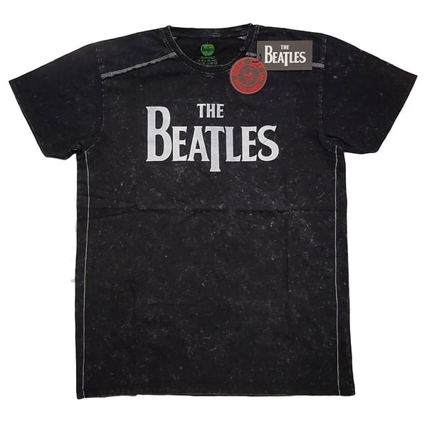 The Beatles Unisex Snow Wash T-Shirt: Drop T Logo (Small)