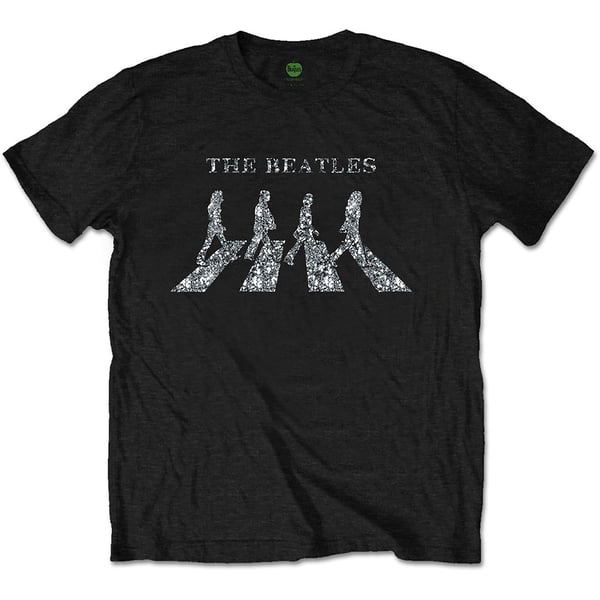 The Beatles Unisex Diamante T-Shirt: Crossing (Small)