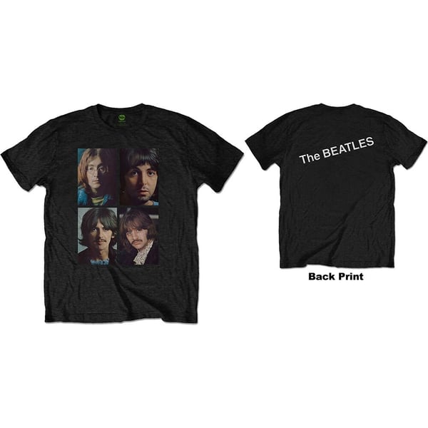 The Beatles Unisex T-Shirt: White Album Faces (Back Print) (Small)