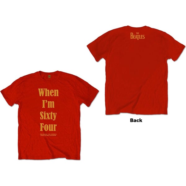 The Beatles Unisex T-Shirt: When I'm Sixty Four (Back Print) (Small)