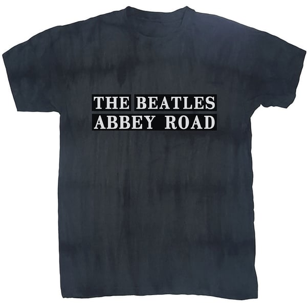 The Beatles Unisex T-Shirt: Abbey Road Sign (Dip-Dye) (Medium)