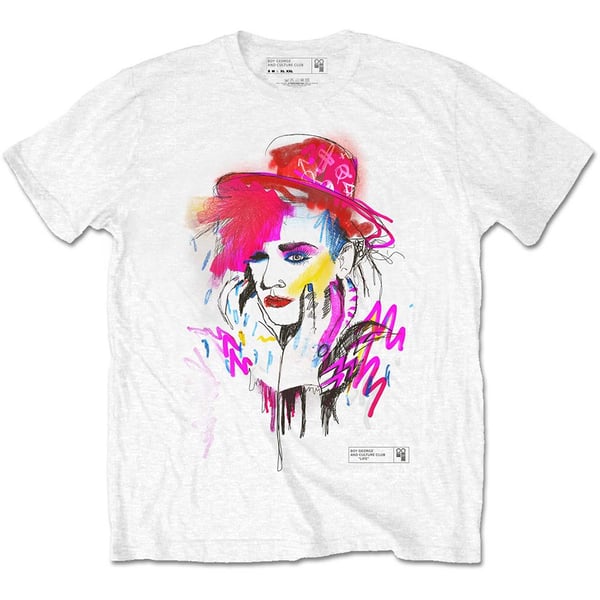 Boy George & Culture Club Unisex T-Shirt: Drawn Portrait (Medium)
