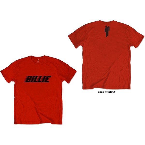 Billie Eilish Unisex T-Shirt: Racer Logo & Blohsh (Back Print) (Large)