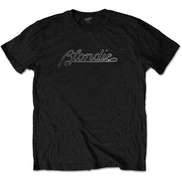 Blondie Unisex Diamante T-Shirt: Logo (Small)