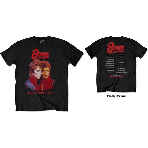 David Bowie Unisex T-Shirt: New York City (Back Print) (X-Large)