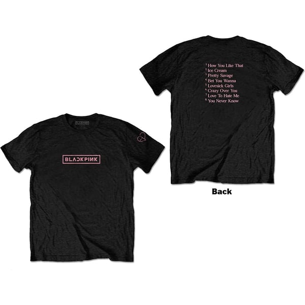 BlackPink Unisex T-Shirt: The Album Track list (Back Print) (Medium)