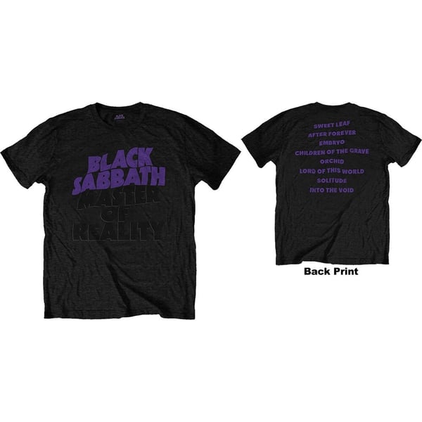 Black Sabbath Unisex T-Shirt: Masters of Reality Album (Back Print) (Small)