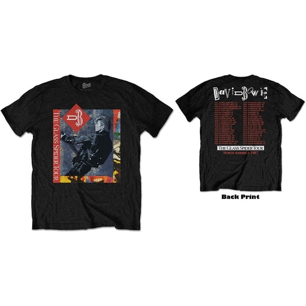 David Bowie Unisex T-Shirt: Glass Spider Tour (Back Print) (XX-Large)