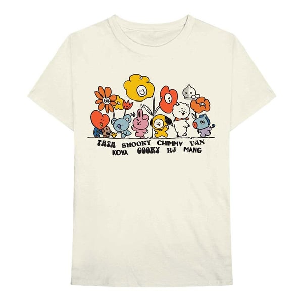 BT21 Unisex T-Shirt: Hippie Flowers (XX-Large) BT21 Unisex T-Shirt: Hippie Flowers (XX-Large)
