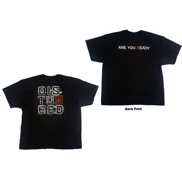 Disturbed Unisex T-Shirt: Are You Ready? (Back Print) (Large)