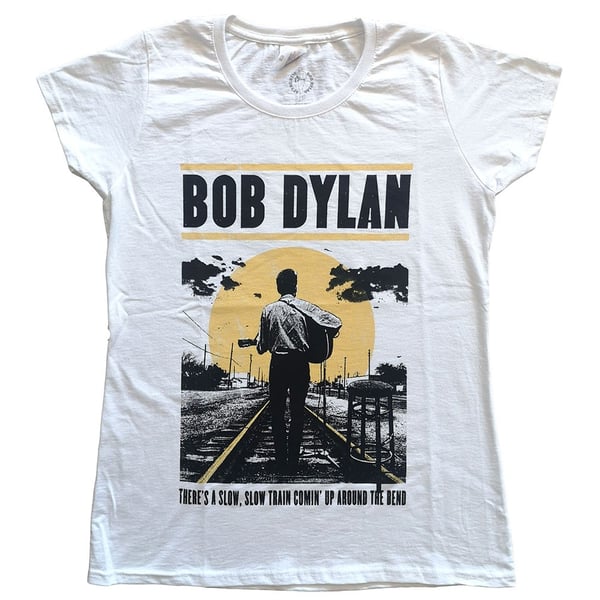 Bob Dylan Ladies T-Shirt: Slow Train (X-Small)