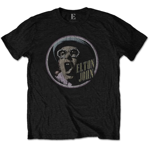 Elton John Unisex T-Shirt: Circle (Large)