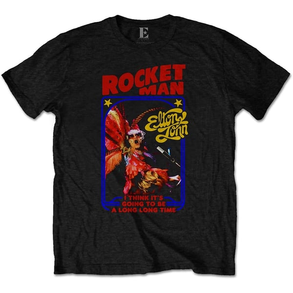 Elton John Unisex T-Shirt: Rocketman Feather Suit (Small)