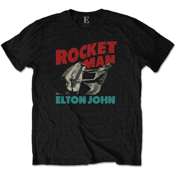 Elton John Unisex T-Shirt: Rocketman Piano (Small)