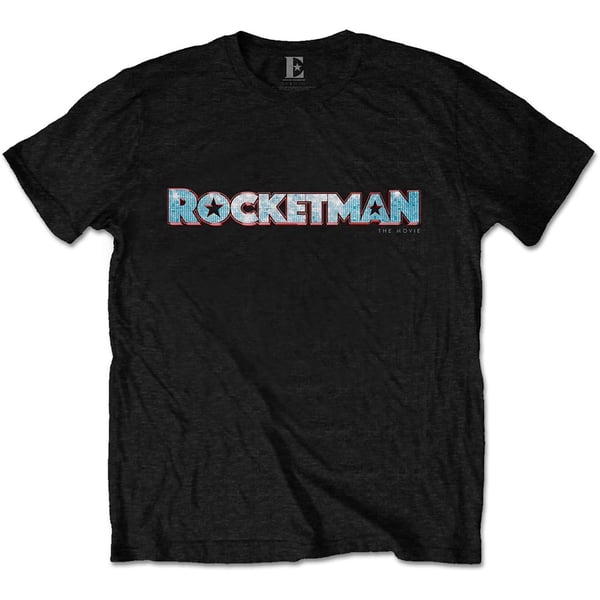 Elton John Unisex T-Shirt: Rocketman Movie Logo (Large)