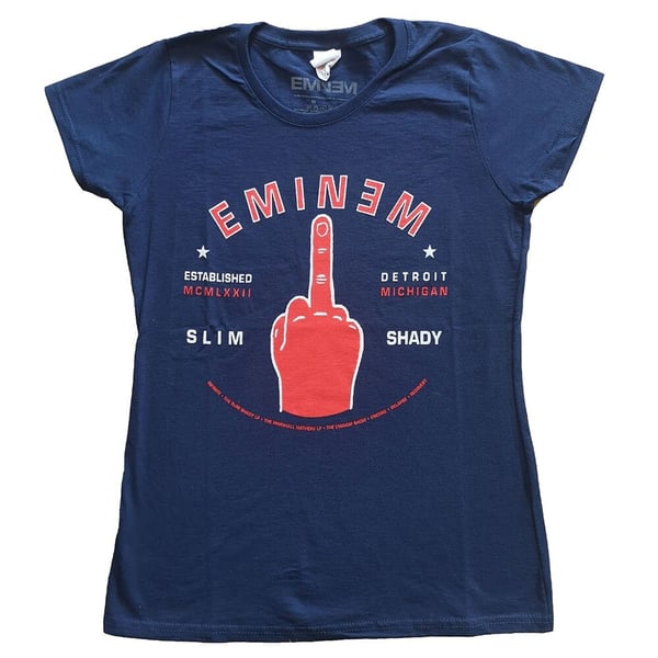 Eminem Ladies T-Shirt: Detroit Finger (Medium)