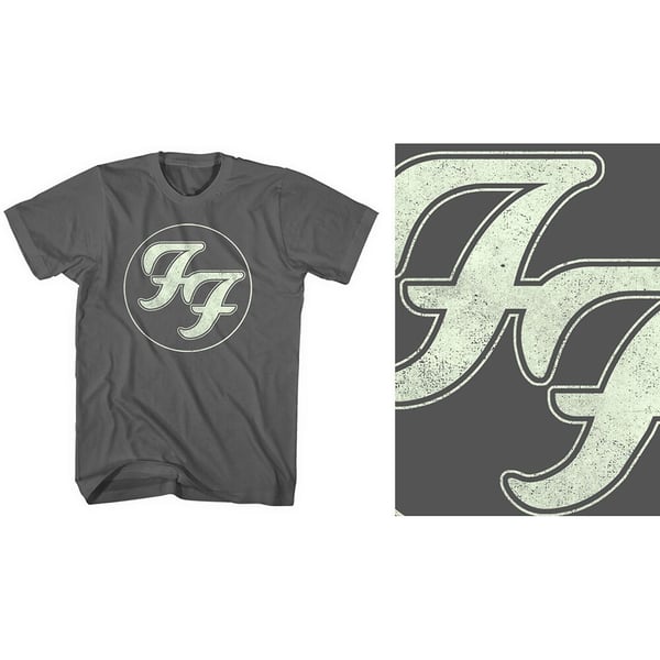 Foo Fighters Unisex T-Shirt: Gold FF Logo (Small)