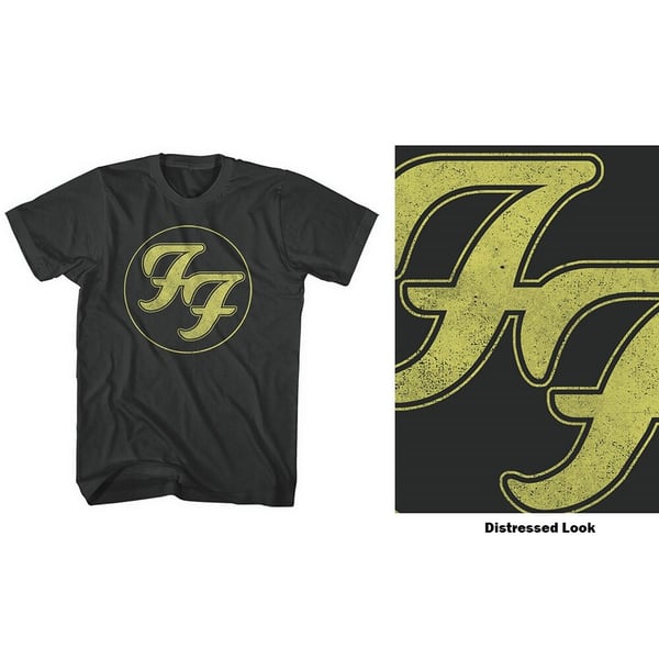 Foo Fighters Unisex T-Shirt: Distressed FF Logo (Large)