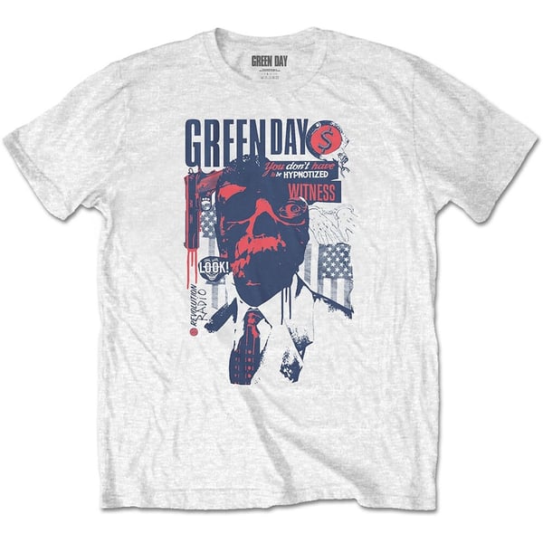 Green Day Unisex T-Shirt: Patriot Witness (Large)