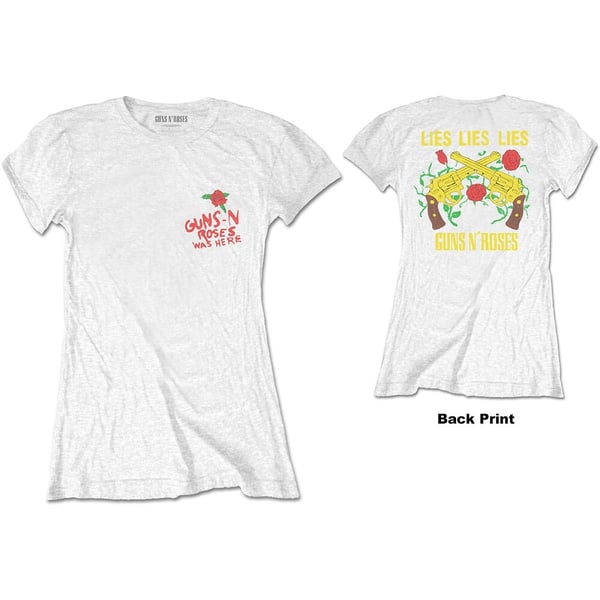 Guns N' Roses Ladies T-Shirt: Lies, Lies, Lies (Back Print) (Large)