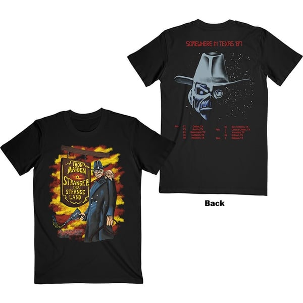 Iron Maiden Unisex T-Shirt: Stranger In A Strange Land (Back Print) (Large)