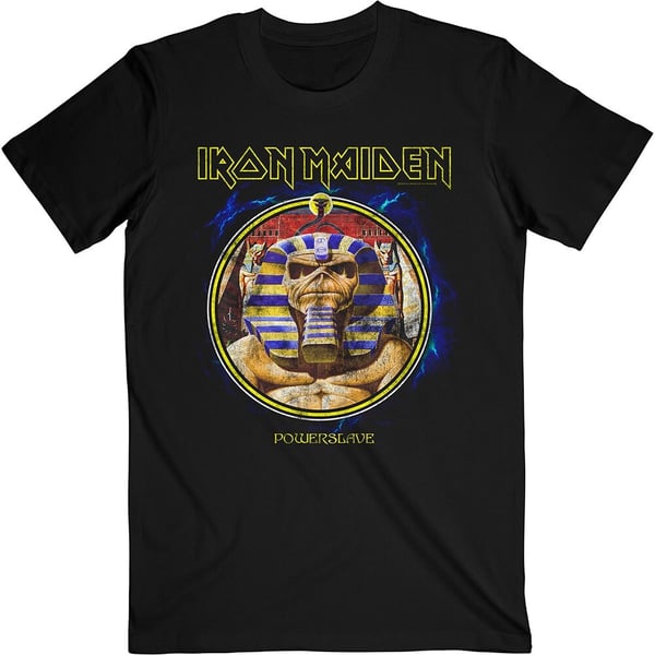 Iron Maiden Unisex T-Shirt: Powerslave Mummy Circle (Small)