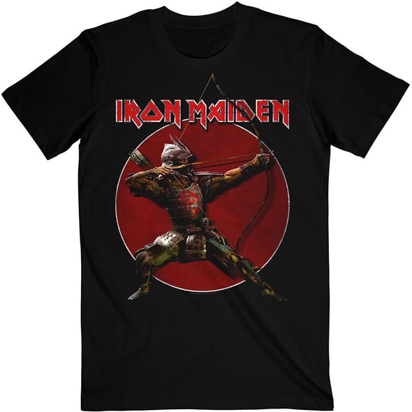 Iron Maiden Unisex T-Shirt: Senjutsu Eddie Archer Red Circle (Medium)
