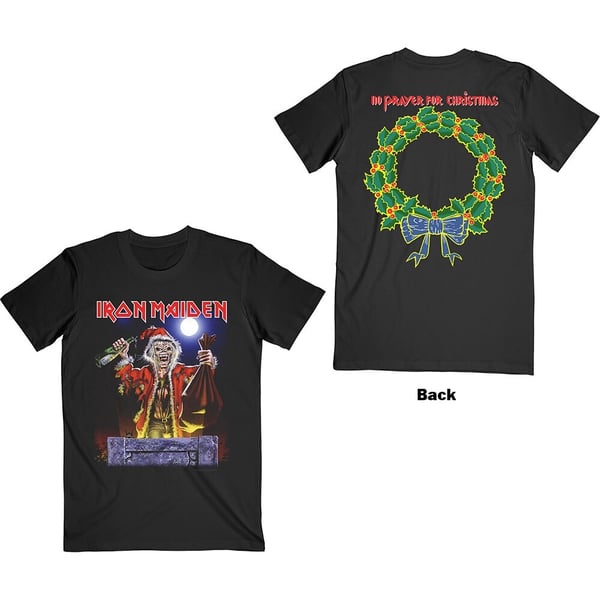 Iron Maiden Unisex T-Shirt: No Prayer For Christmas (Back Print) (X-Large)