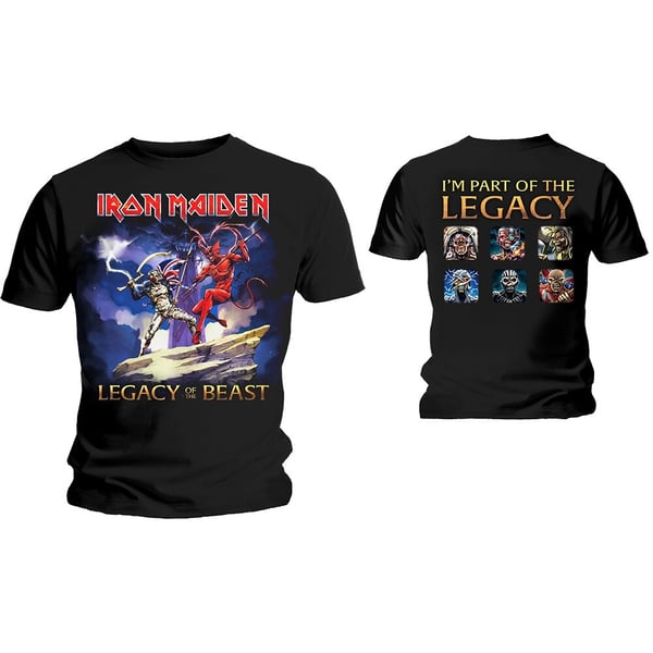 Iron Maiden Unisex T-Shirt: Legacy Beast Fight (Back Print) (Medium)