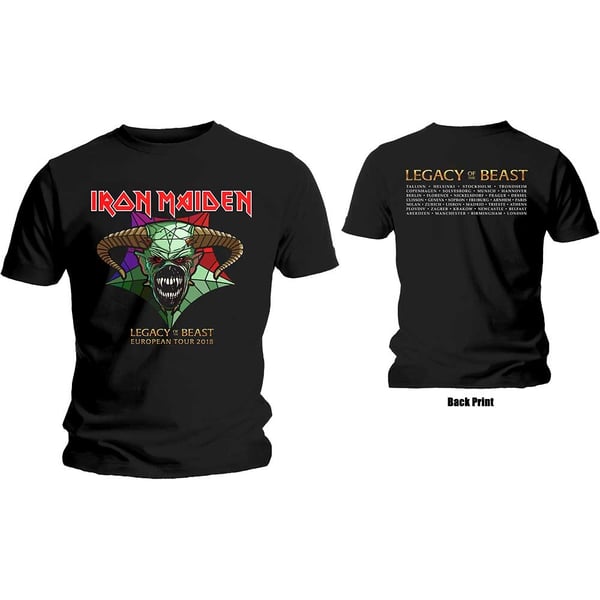 Iron Maiden Unisex T-Shirt: Legacy of the Beast Tour (Back Print) (Medium)