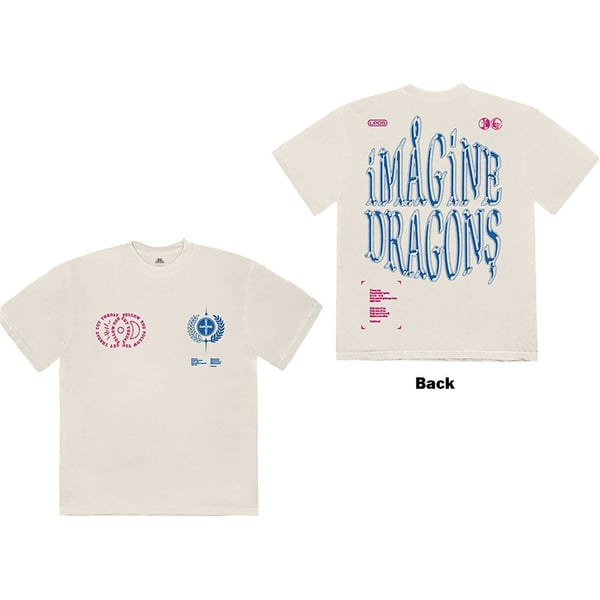 Imagine Dragons Unisex T-Shirt: Lyrics (Back Print) (Small)